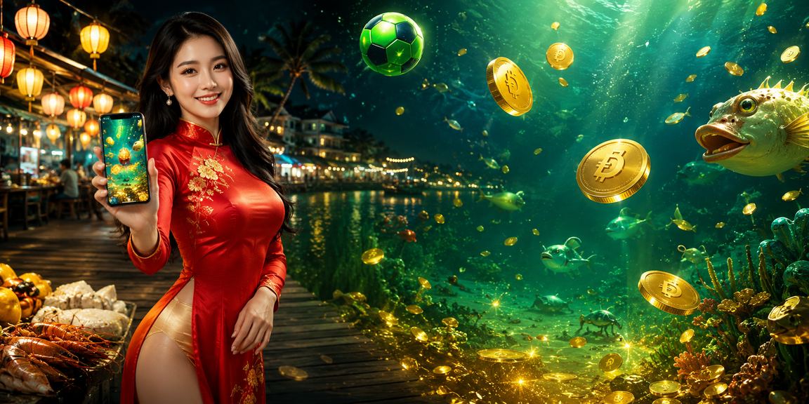Người phụ nữ mặc áo dài chơi xổ số và casino trực tuyến qua điện thoại tại Phú Quốc